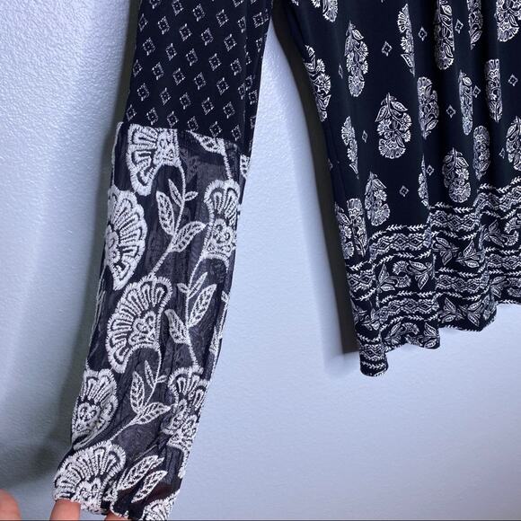 Style & Co Black & White Floral Print Tunic Small - Picture 8 of 10